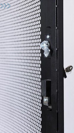 Шкаф серверный ПРОФ напольный 48U (800x1200) дверь перфор., задние двойные перфор., черный, в сборе