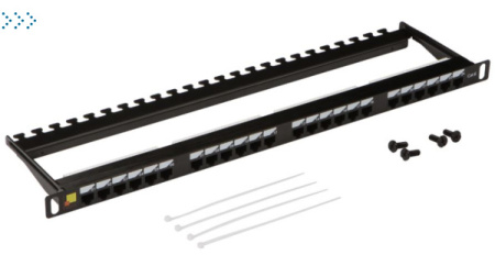 Патч-панель LANMASTER компактная 24 порта, UTP, кат.6, 0.5U