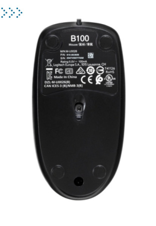 Мышь Logitech B100 Optical USB Mouse (910-006605)