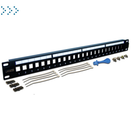 Патч-панель наборная 19" компактная, неэкранированная, 24 порта, 0.5U