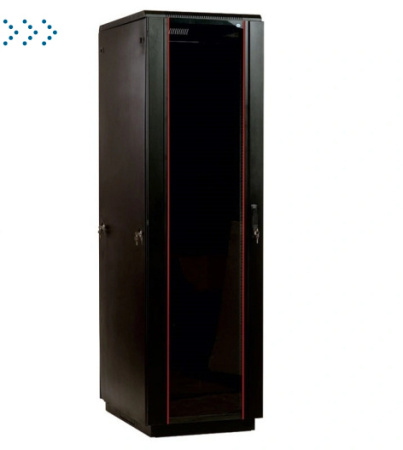 Шкаф телекоммуникационный напольный 42U (800x800) дверь стекло, цвет чёрный