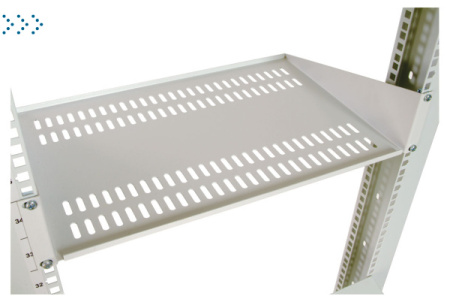 Полка перфорированная консольная 2U, глубина 200 мм, цвет черный Полка перфорированная консольная 2U, глубина 200 мм, цвет черный