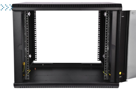 Шкаф телекоммуникационный настенный разборный 18U (600х650) дверь стекло, цвет черный