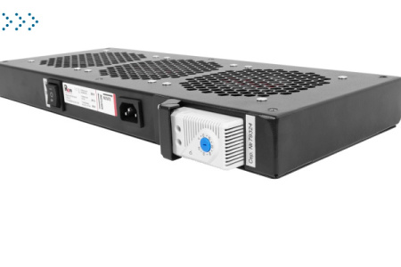 Модуль вентиляторный, 3 вентилятора с терморегулятором, чёрный