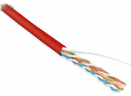 Кабель LANMASTER патч-кордовый UTP, 4x2, кат 5E, 350Mhz, LSZH, красный, 305 м