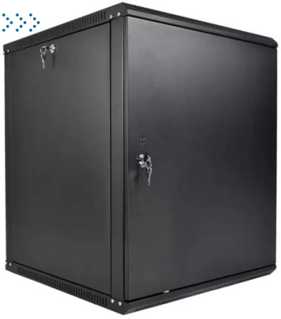 Шкаф телекоммуникационный настенный разборный ЭКОНОМ 12U (600 × 520) дверь металл, цвет черный