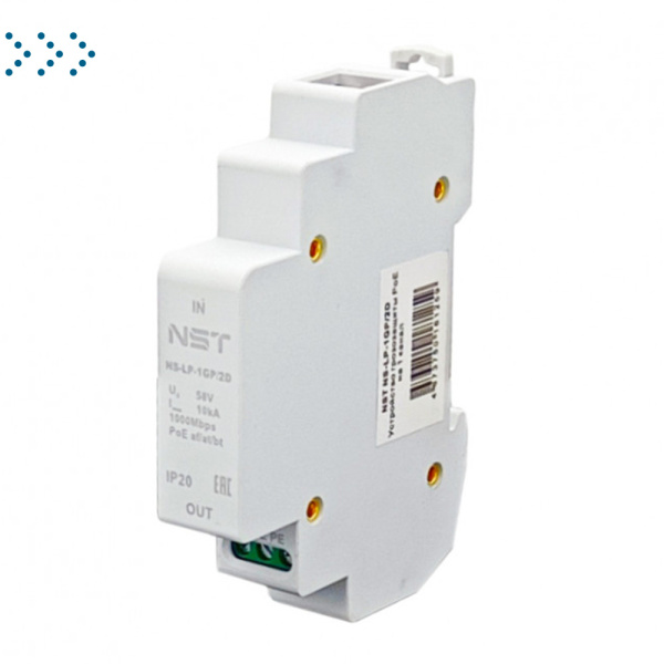 Устройство грозозащиты линий Ethernet + PoE на 1 канал (УЗИП). Класс II. Устройство грозозащиты линий Ethernet + PoE на 1 канал (УЗИП). Класс II.