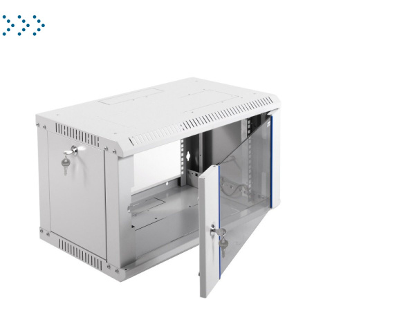 Шкаф телекоммуникационный настенный разборный 6U (600х350) дверь стекло Шкаф телекоммуникационный настенный разборный 6U (600х350) дверь стекло