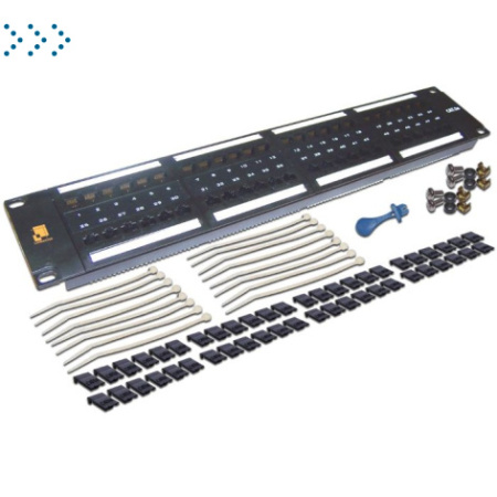 Патч-панель LANMASTER 48 портов, UTP, кат.5E, 2U