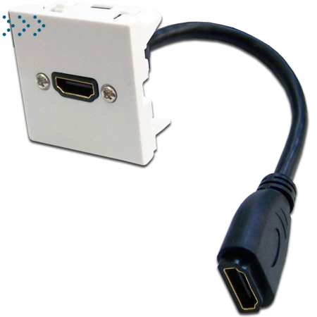 Вставка Mosaic 45x45 с адаптером HDMI с удлинителем, мама-мама, белая