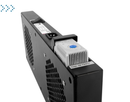 Модуль вентиляторный, 2 вентилятора с терморегулятором, чёрный