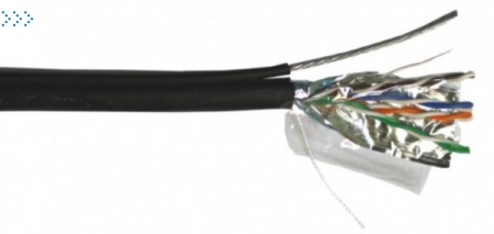 Кабель TWT UTP, 4 пары, Кат.5е, для внешней прокладки, с тросом, 305 м