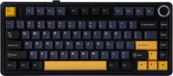 Клавиатуры AULA F75 Black-Dark Blue-Orange Light Green Switches