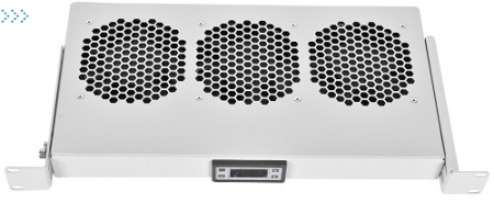 Модуль вентиляторный 19" 1U, 3 вентилятора, регул. глубина 200-310 мм с контроллером