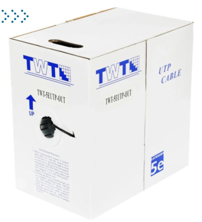 Кабель TWT UTP, 4 пары, Кат.5е, для внешней прокладки, 305 м