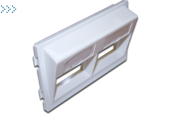 Адаптерная рамка двойная угловая, для напольных башенок, белая