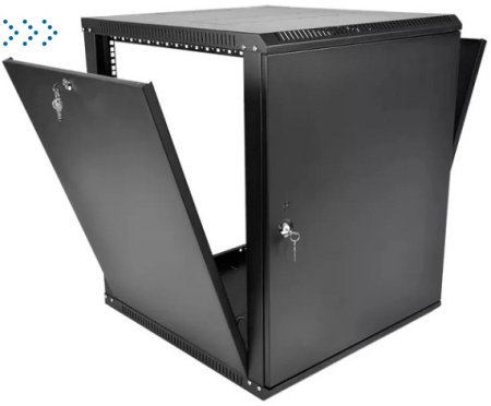 Шкаф телекоммуникационный настенный разборный ЭКОНОМ 18U (600 × 520) дверь металл, цвет черный