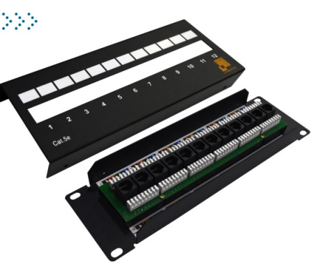 Патч-панель LANMASTER настенная с фронтальным монтажом 12 портов, UTP, кат.5E