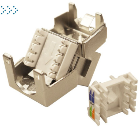 Модуль Keystone, RJ45, кат.6A, STP, 180 градусов
