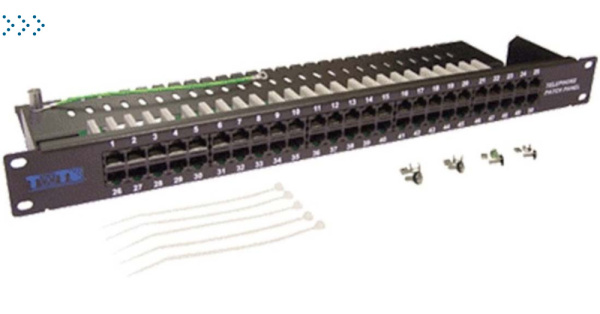 Патч-панель телефонная, 19", 1U, 50 портов RJ-45