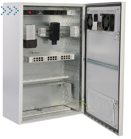 Шкаф уличный всепогодный настенный 12U (600х300), передняя дверь вентилируемая