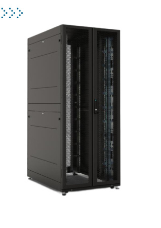 Шкаф серверный ПРОФ напольный 42U (800 × 1200) двери двойные перф. 2 шт., черный, в сборе