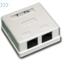 Настенная розетка, 2 порта RJ-45 категории 5е, STP, белая
