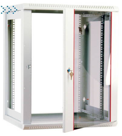 Шкаф телекоммуникационный настенный разборный 12U (600х660), съемные стенки, дверь стекло