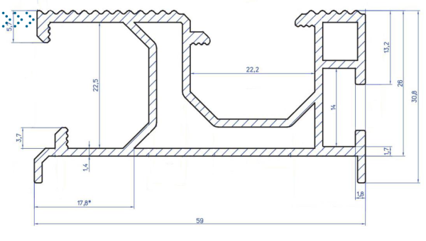 Профиль монтажный для ФЭМ 3.1 м