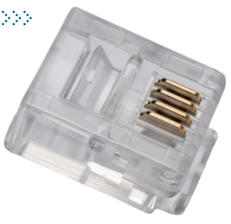 Коннектор RJ12 д/кабеля 4-ех контактный, 100 шт.