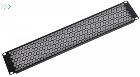 Фальшпанель в шкаф 19" 2U перфорированная, цвет черный