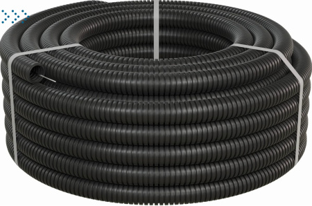 Труба ПНД гофрир. легкая, с зондом диам. 32 мм (25м)  цвет черный