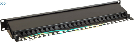 Патч-панель LANMASTER 24 порта с индикаторами, STP, кат.6, 1U