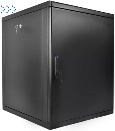Шкаф телекоммуникационный настенный разборный 15U (600 × 660) съемные стенки, дверь металл, цвет черный