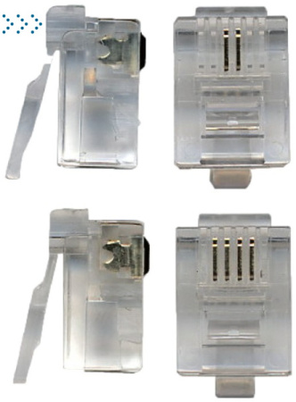 Коннектор RJ12 д/кабеля 6-ти контактный, 100 шт.