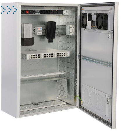 Шкаф уличный всепогодный настенный 9U (600х500), передняя дверь вентилируемая