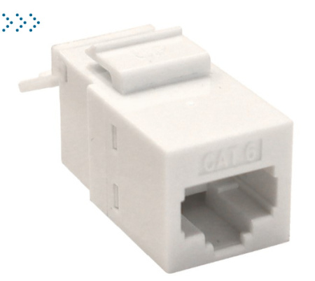 Повторитель портов RJ-45, неэкранированный, кат.6, формата Keystone, белый
